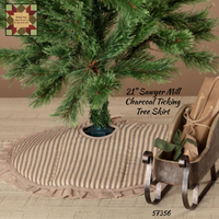 Tree Skirt Charcoal Ticking 48" & 21"